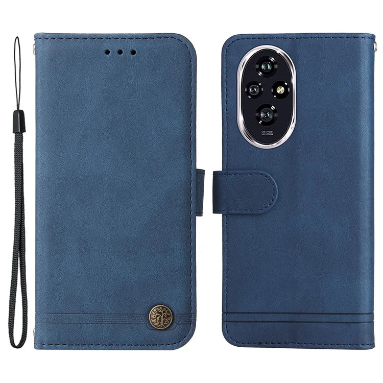 For Honor 200 5G Case Skin-Touch PU Leather Phone Cover Tree Pattern Hardware