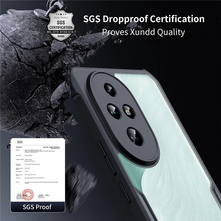 XUNDD For Honor 200 5G Case Acrylic Back TPU Frame Scratch Resistant Phone Cover