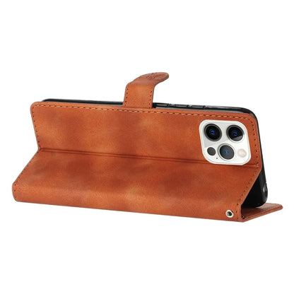 For iPhone 16 Pro Max Leather Wallet Case Imprinted Flower Flip Protective Phone Cover