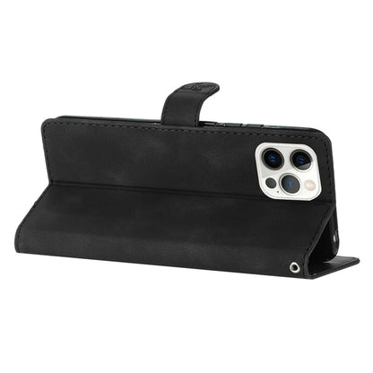 For iPhone 16 Pro Max Leather Wallet Case Imprinted Flower Flip Protective Phone Cover