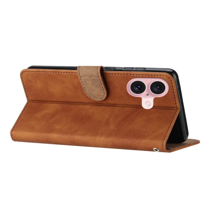 For iPhone 16 Plus Case Butterfly Imprinted PU Leather Stand Phone Cover