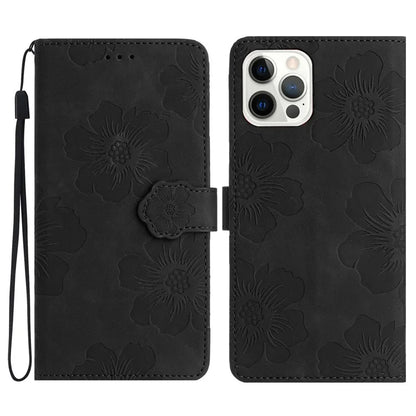 For iPhone 16 Pro Max Case Blooming Floral Flip Leather Phone Cover