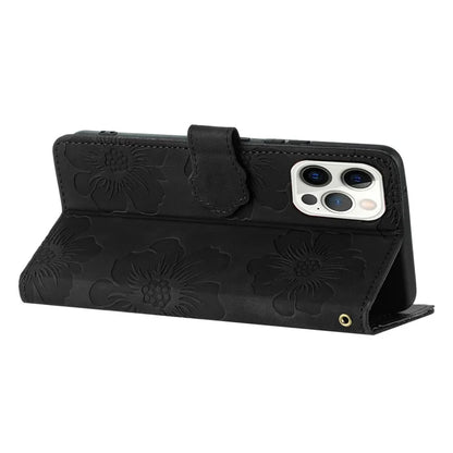 For iPhone 16 Pro Max Case Blooming Floral Flip Leather Phone Cover