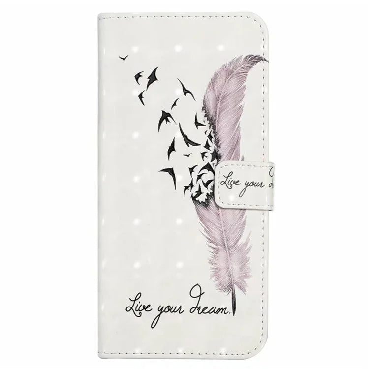 For iPhone 16 Plus Case Stand Card Holder Leather Phone Cover 3D Creative Pattern Design