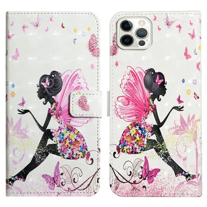 For iPhone 16 Pro Case 3D Pattern Leather Wallet Phone Cover Bookstyle Magnetic Clasp