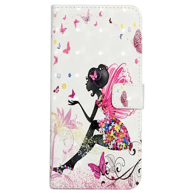 For iPhone 16 Pro Case 3D Pattern Leather Wallet Phone Cover Bookstyle Magnetic Clasp