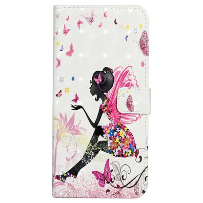 For iPhone 16 Pro Case 3D Pattern Leather Wallet Phone Cover Bookstyle Magnetic Clasp