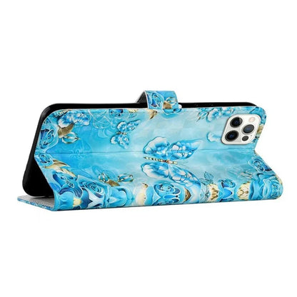 For iPhone 16 Pro Case 3D Pattern Leather Wallet Phone Cover Bookstyle Magnetic Clasp