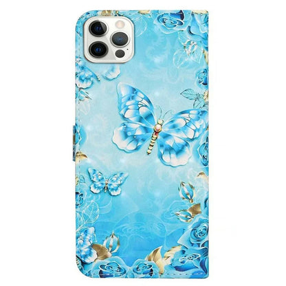 For iPhone 16 Pro Case 3D Pattern Leather Wallet Phone Cover Bookstyle Magnetic Clasp