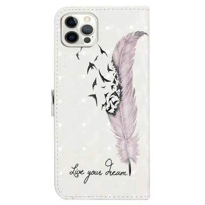 For iPhone 16 Pro Case 3D Pattern Leather Wallet Phone Cover Bookstyle Magnetic Clasp