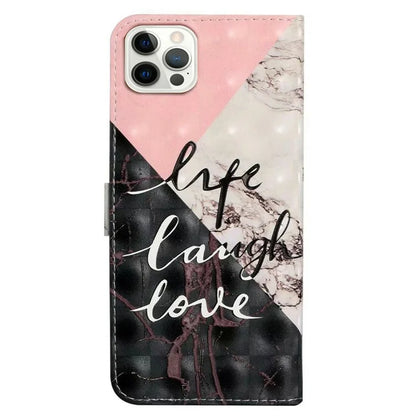 For iPhone 16 Pro Case 3D Pattern Leather Wallet Phone Cover Bookstyle Magnetic Clasp