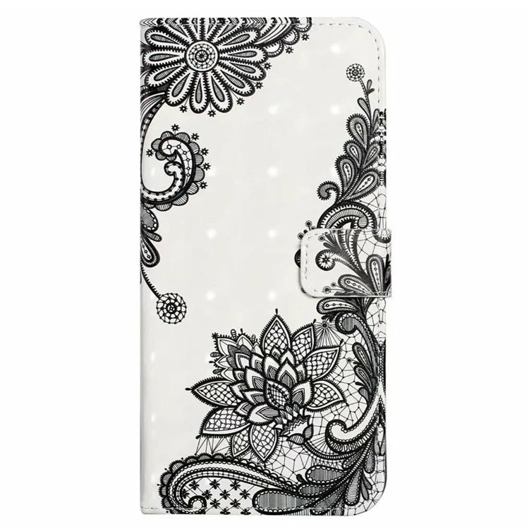 For iPhone 16 Pro Case 3D Pattern Leather Wallet Phone Cover Bookstyle Magnetic Clasp