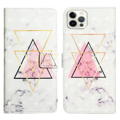 For iPhone 16 Pro Case 3D Pattern Leather Wallet Phone Cover Bookstyle Magnetic Clasp