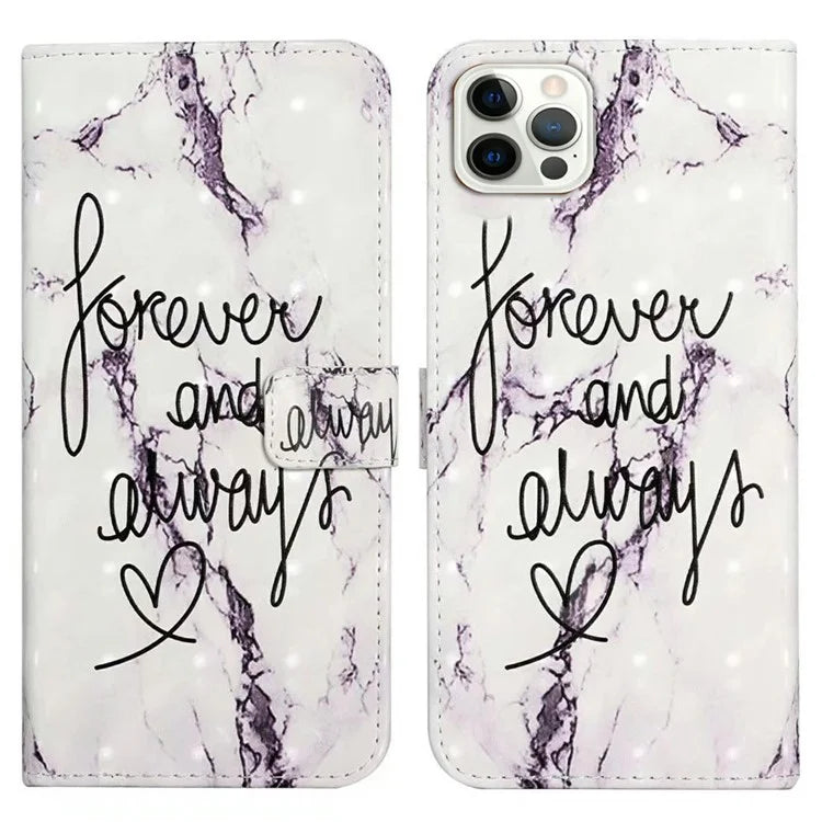 For iPhone 16 Pro Case 3D Pattern Leather Wallet Phone Cover Bookstyle Magnetic Clasp