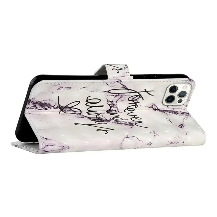 For iPhone 16 Pro Case 3D Pattern Leather Wallet Phone Cover Bookstyle Magnetic Clasp
