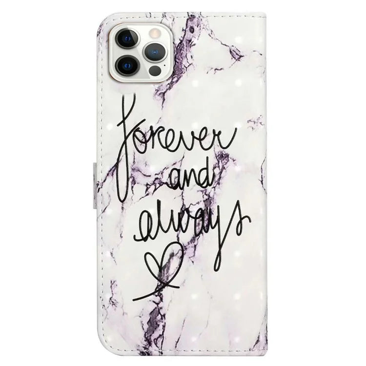For iPhone 16 Pro Case 3D Pattern Leather Wallet Phone Cover Bookstyle Magnetic Clasp