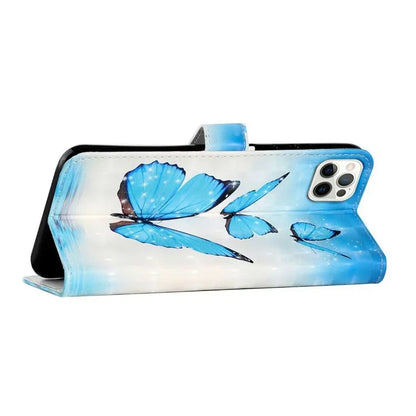 For iPhone 16 Pro Case 3D Pattern Leather Wallet Phone Cover Bookstyle Magnetic Clasp