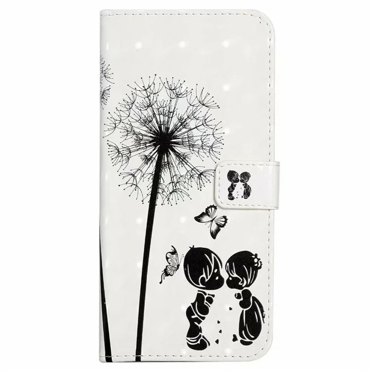 For iPhone 16 Pro Case 3D Pattern Leather Wallet Phone Cover Bookstyle Magnetic Clasp
