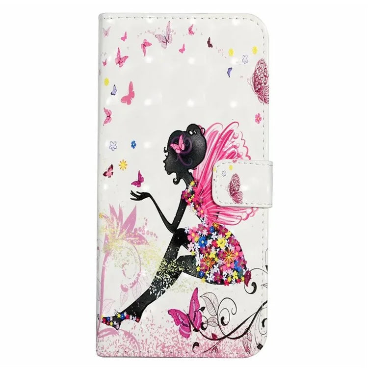 For iPhone 16 Case 3D Creative Pattern PU Leather Stand Phone Cover