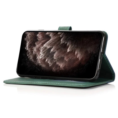 For iPhone 16 Pro Max Case Splicing Color Flip PU Leather Phone Cover