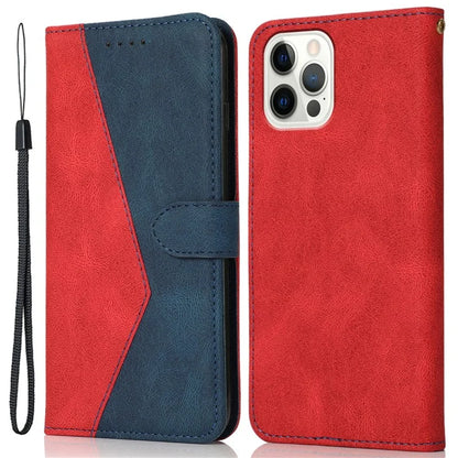 For iPhone 16 Pro Max Case Splicing Color Flip PU Leather Phone Cover