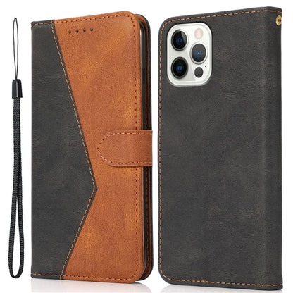 For iPhone 16 Pro Max Case Splicing Color Flip PU Leather Phone Cover