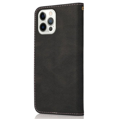 For iPhone 16 Pro Max Case Splicing Color Flip PU Leather Phone Cover