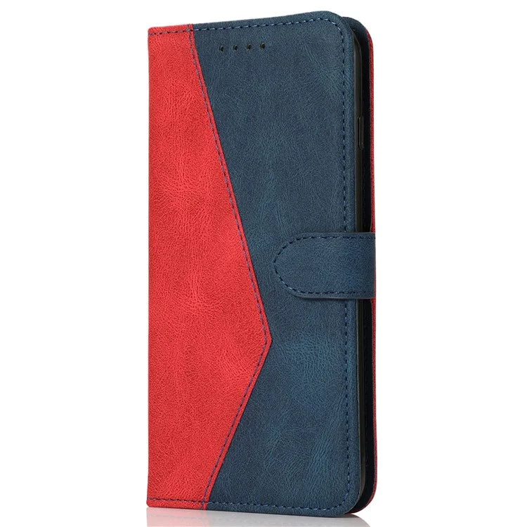 For iPhone 16 Case Stand Flip Leather Splicing Color Phone Cover