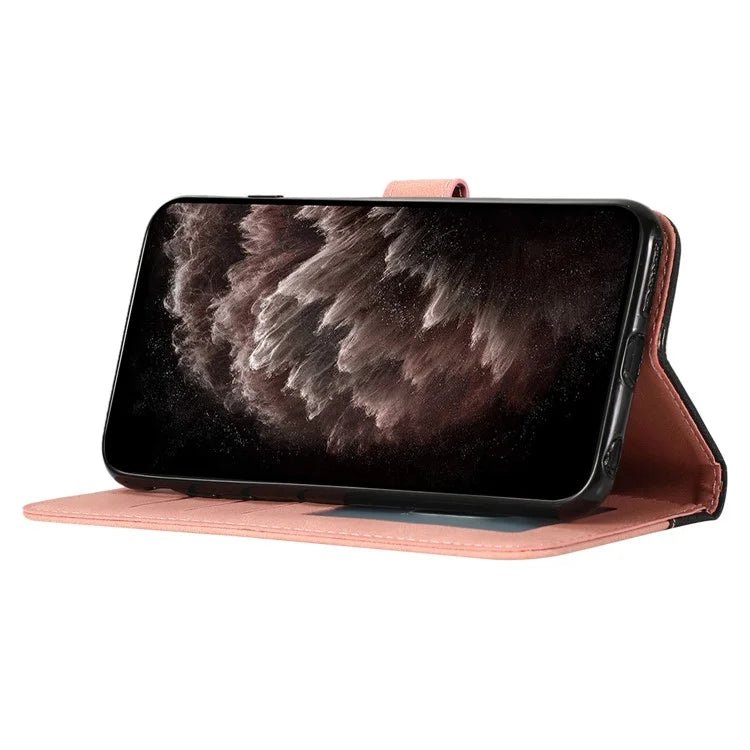 For iPhone 16 Case Stand Flip Leather Splicing Color Phone Cover