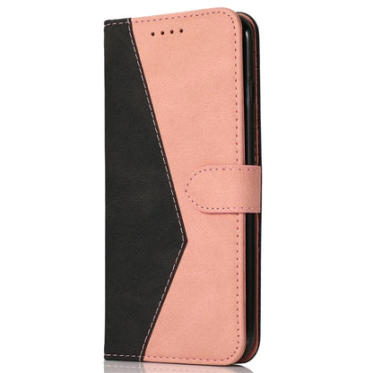 For iPhone 16 Case Stand Flip Leather Splicing Color Phone Cover