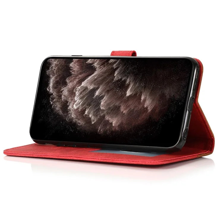 For iPhone 16 Case Stand Flip Leather Splicing Color Phone Cover