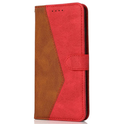 For iPhone 16 Case Stand Flip Leather Splicing Color Phone Cover