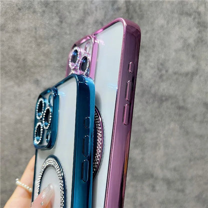 For iPhone 14 Pro Max Case Compatible with MagSafe TPU + PC Bling Clear Phone Cover
