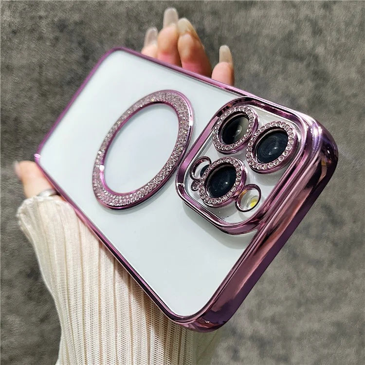 For iPhone 14 Pro Max Case Compatible with MagSafe TPU + PC Bling Clear Phone Cover