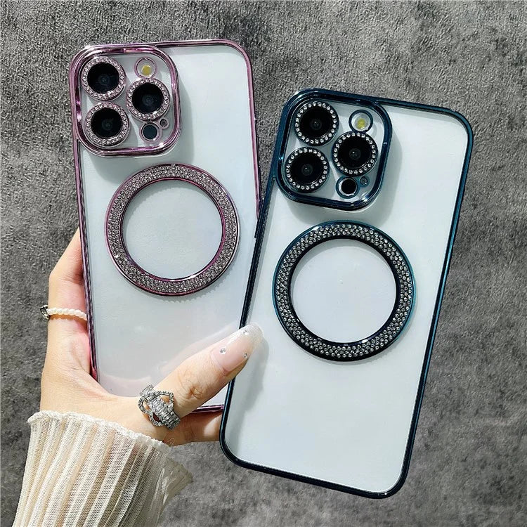For iPhone 14 Pro Max Case Compatible with MagSafe TPU + PC Bling Clear Phone Cover