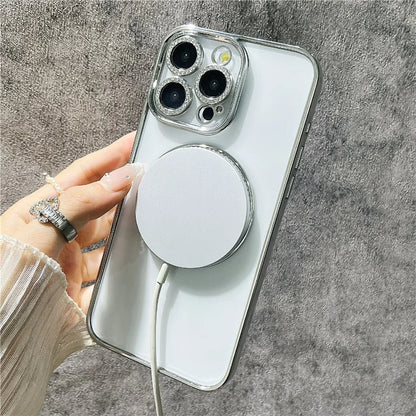 For iPhone 14 Pro Max Case Compatible with MagSafe TPU + PC Bling Clear Phone Cover