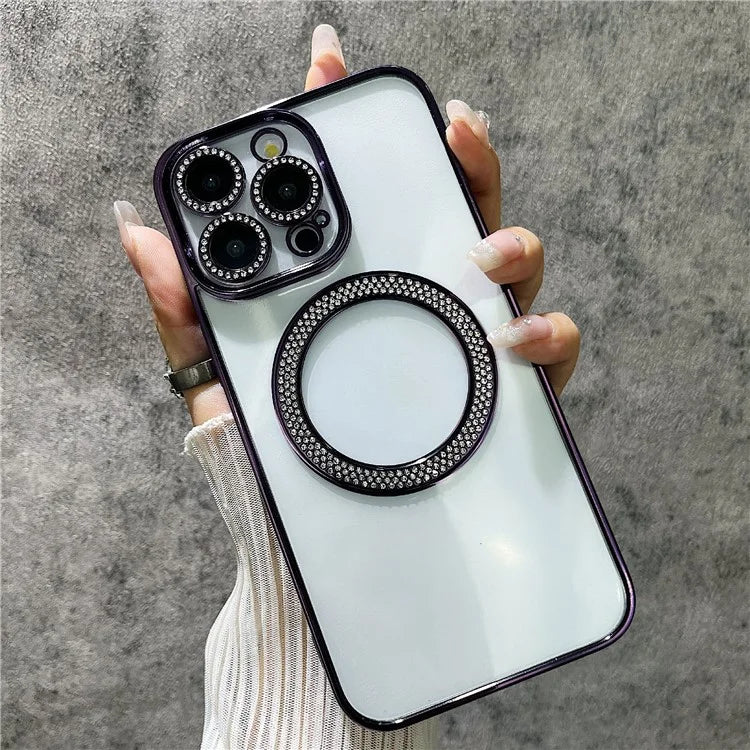 For iPhone 14 Pro Max Case Compatible with MagSafe TPU + PC Bling Clear Phone Cover