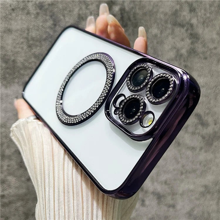 For iPhone 14 Pro Max Case Compatible with MagSafe TPU + PC Bling Clear Phone Cover