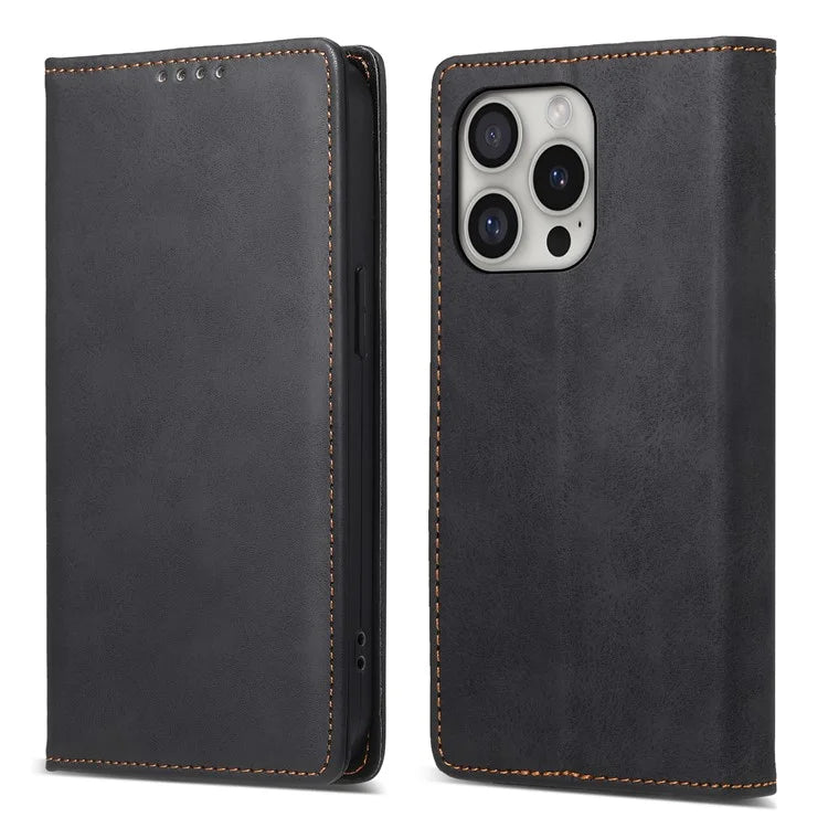 DF-05 For iPhone 16 Pro Wallet Case RFID Blocking PU Leather Phone Cover