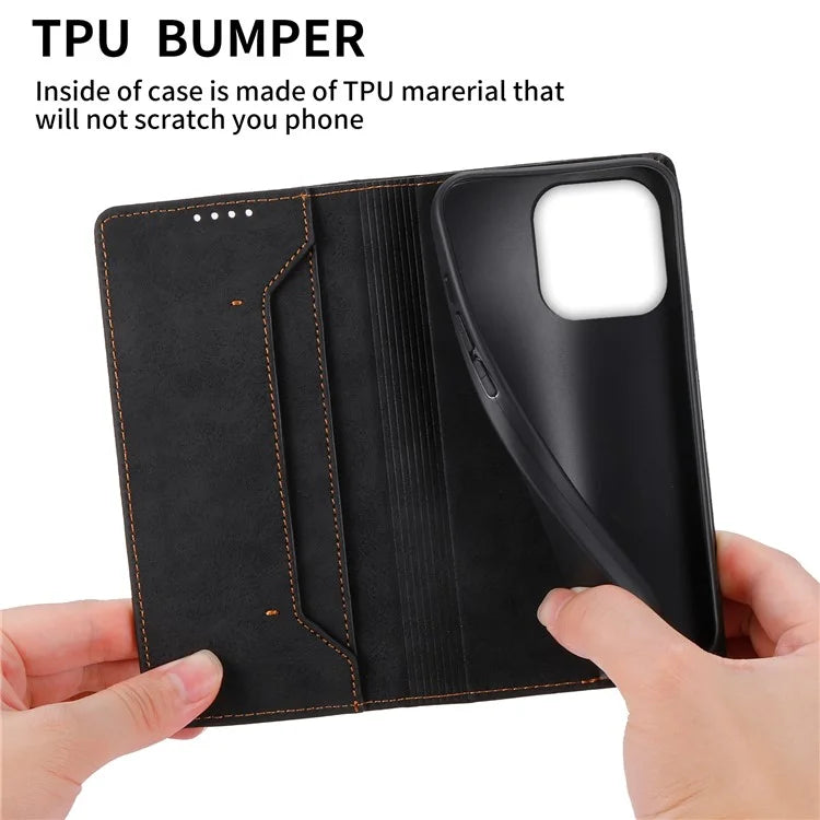 DF-05 For iPhone 16 Pro Wallet Case RFID Blocking PU Leather Phone Cover