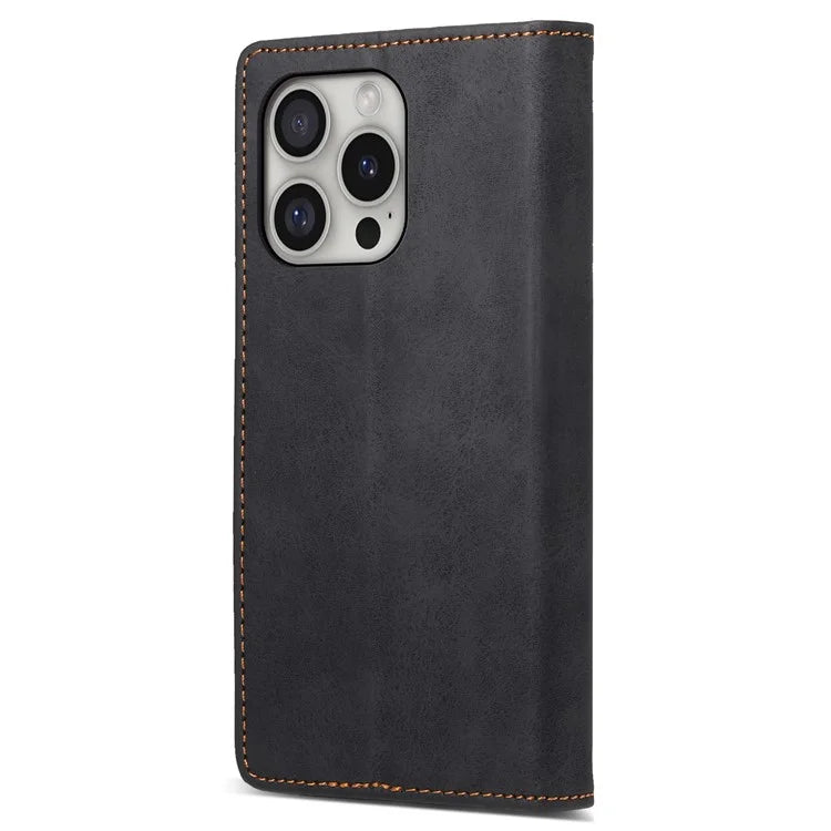 DF-05 For iPhone 16 Pro Wallet Case RFID Blocking PU Leather Phone Cover