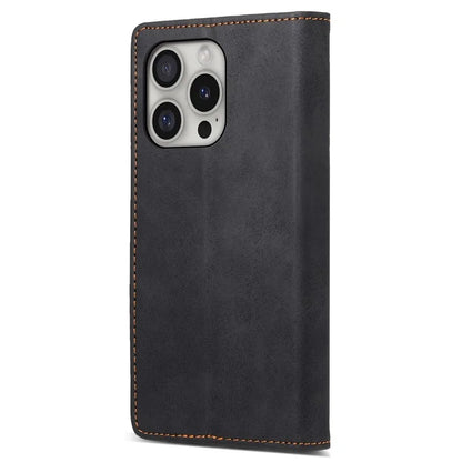 DF-05 For iPhone 16 Pro Wallet Case RFID Blocking PU Leather Phone Cover