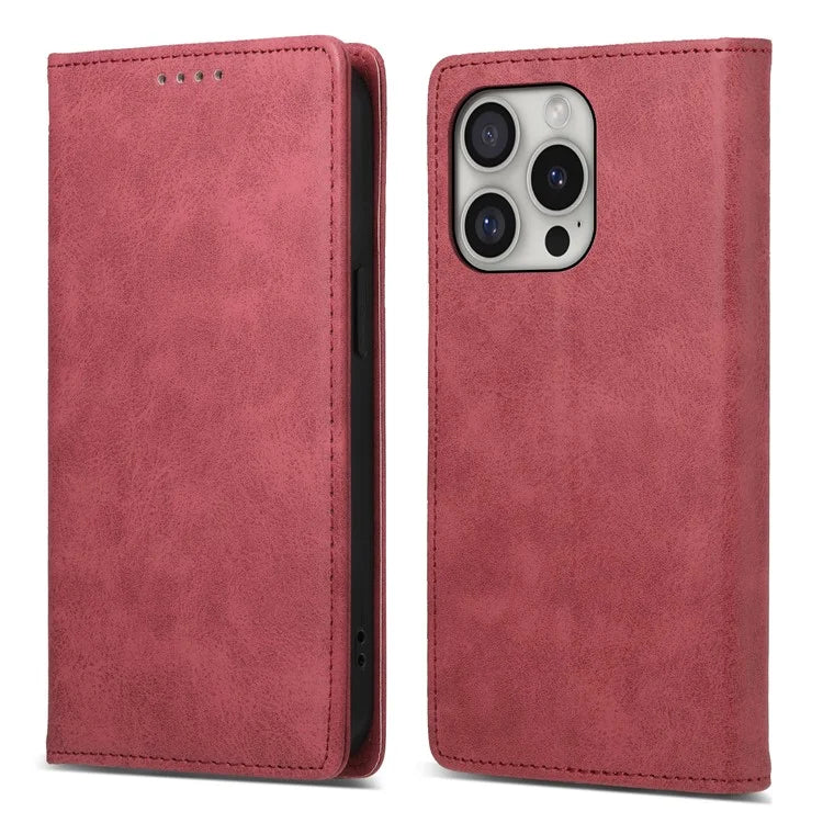 DF-05 For iPhone 16 Pro Wallet Case RFID Blocking PU Leather Phone Cover