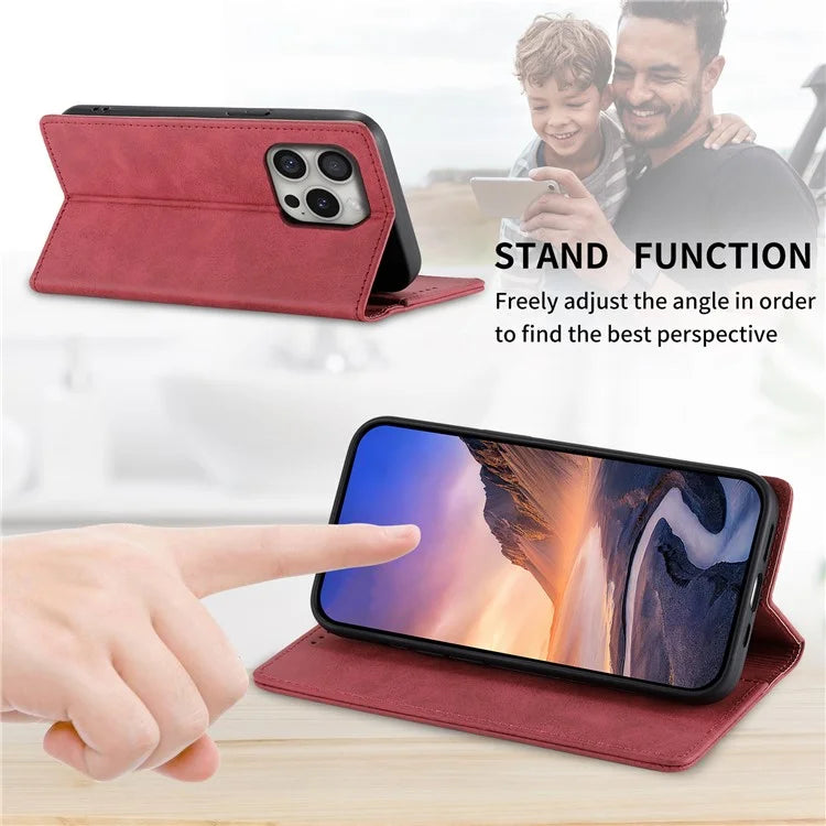 DF-05 For iPhone 16 Pro Wallet Case RFID Blocking PU Leather Phone Cover