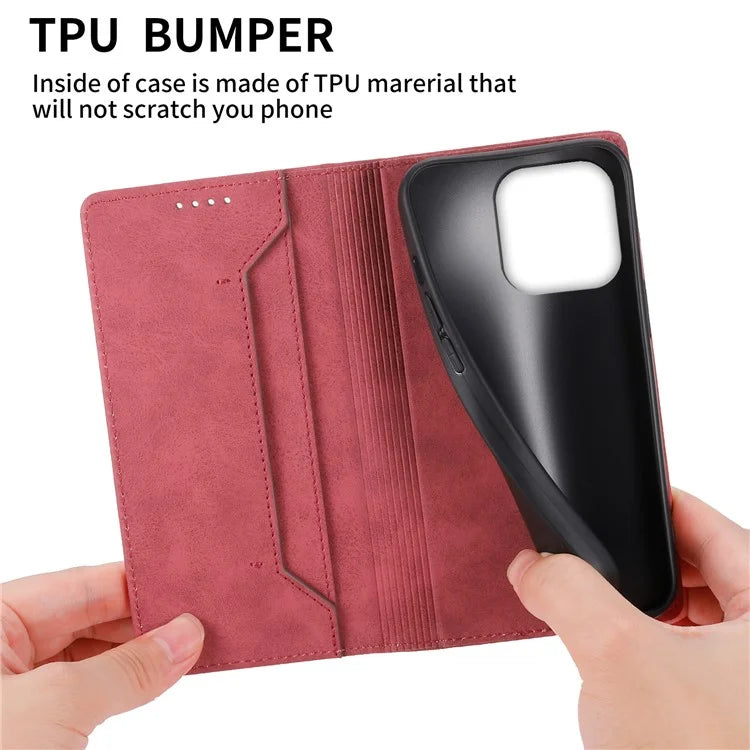 DF-05 For iPhone 16 Pro Wallet Case RFID Blocking PU Leather Phone Cover
