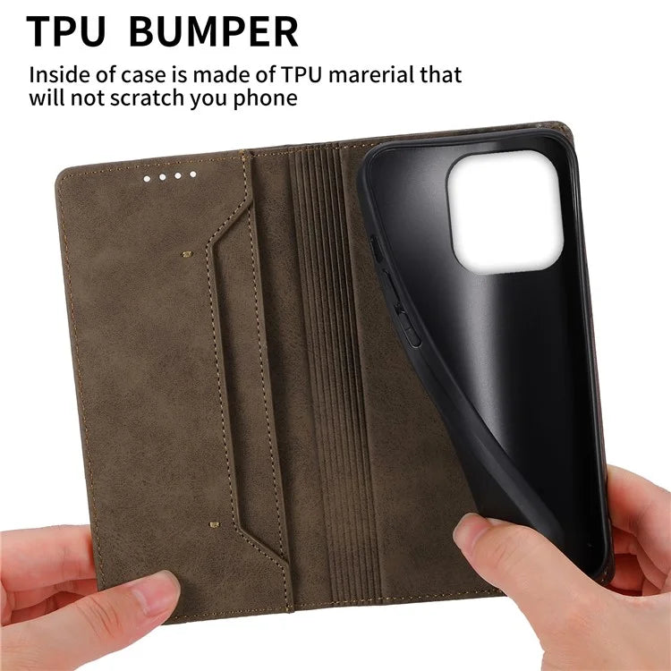 DF-05 For iPhone 16 Pro Wallet Case RFID Blocking PU Leather Phone Cover
