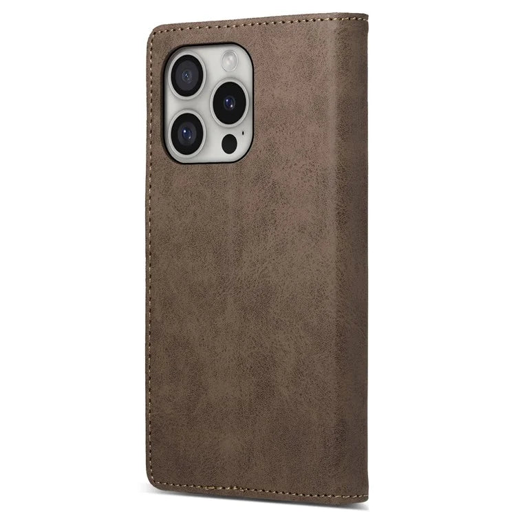 DF-05 For iPhone 16 Pro Wallet Case RFID Blocking PU Leather Phone Cover
