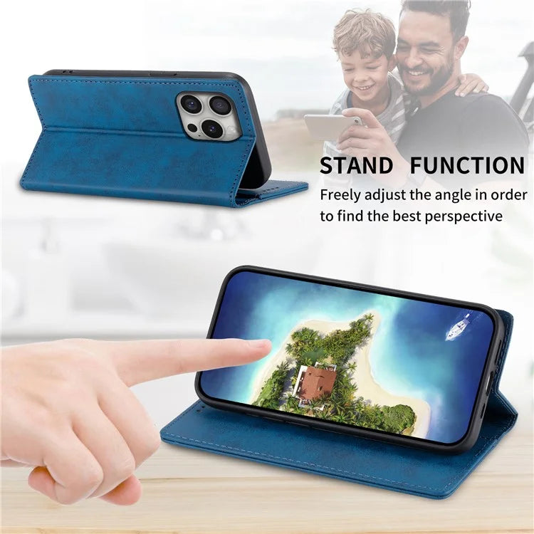 DF-05 For iPhone 16 Pro Wallet Case RFID Blocking PU Leather Phone Cover