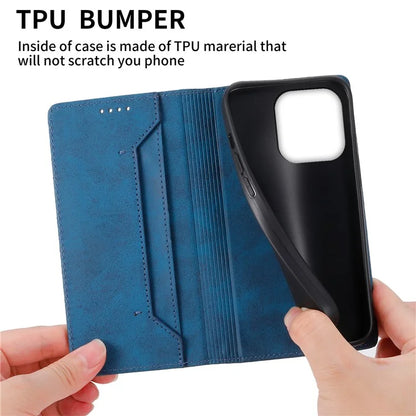 DF-05 For iPhone 16 Pro Wallet Case RFID Blocking PU Leather Phone Cover