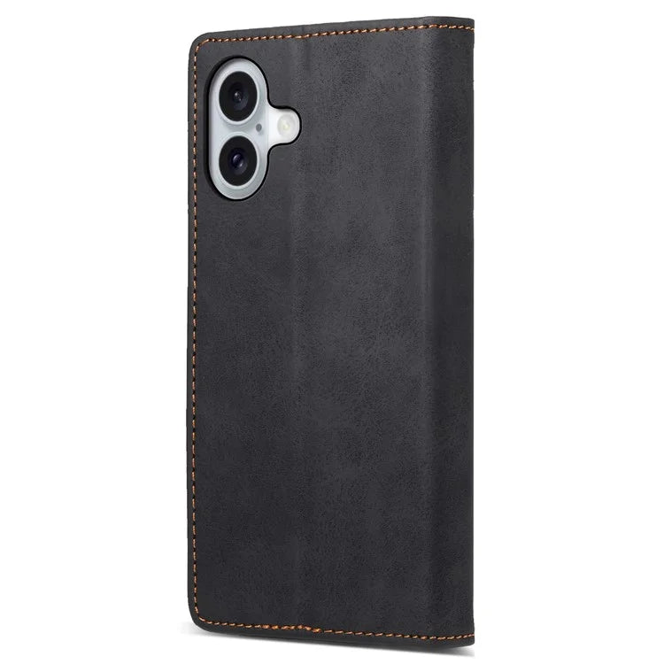 DF-05 For iPhone 16 Case PU Leather RFID Blocking Phone Cover